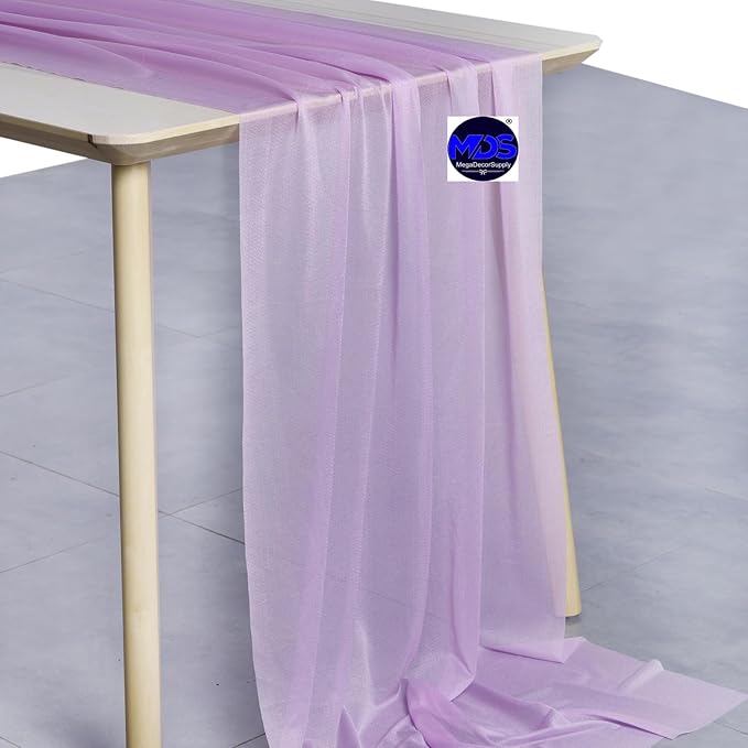 MDS 25 Pack 10ft Chiffon Table Runner 29 x 120 Inches Sheer Wedding Runner - Image 2