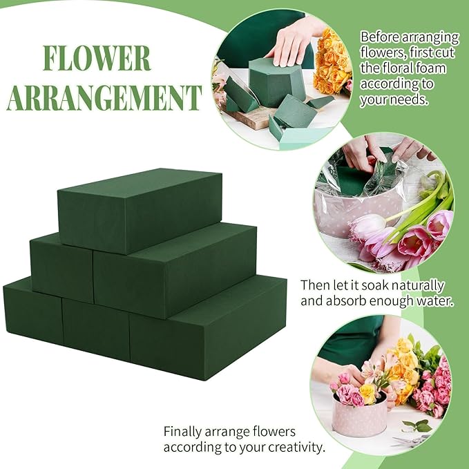 Aktor 8 Pcs Floral Foam Blocks for Fresh & Artificial Flower Arrangement - Image 5