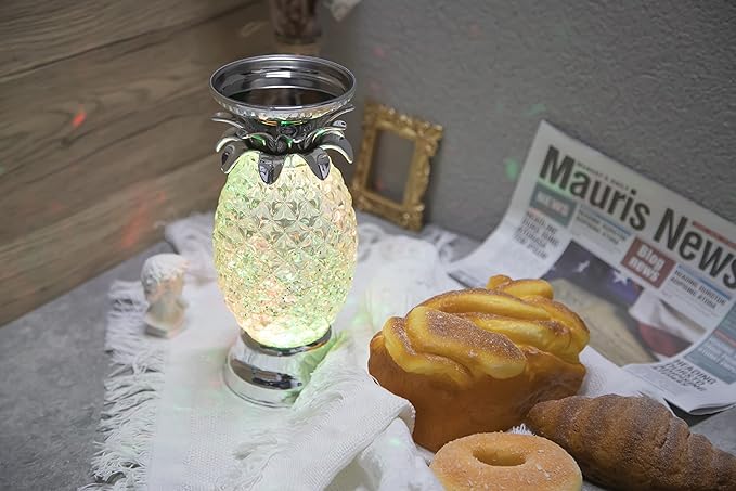 YAKii 9.5" Pineapple LED Color Changing Shine Lamp, Swirling Water Waves Lamp - Image 7