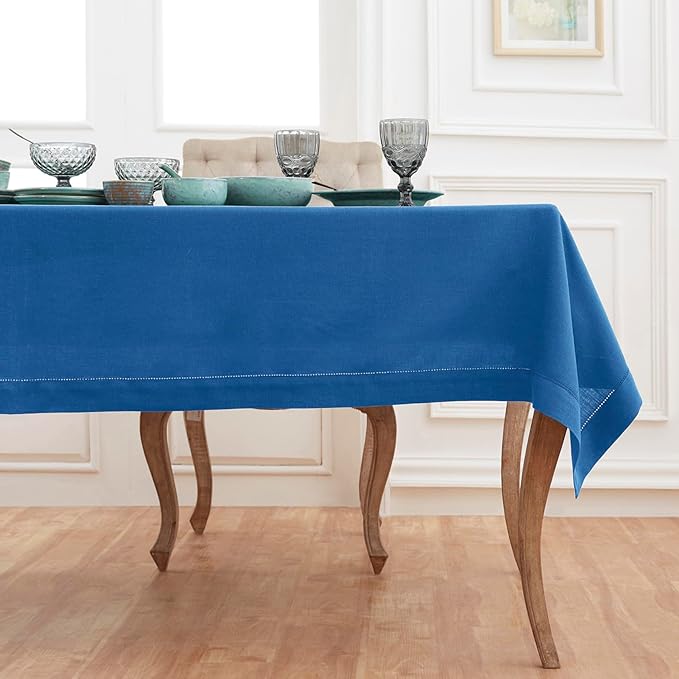 Solino Home Linen Indigo Blue Tablecloth 60 x 132 Inch - Image 4