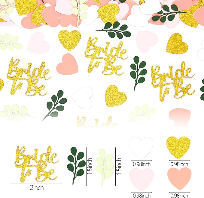 200PC Sage Green and Pink Gold Bachelorette Confetti - Image 5