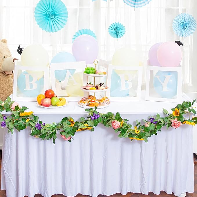 Naidiler Artificial Flower Garland, Sunflower & Rose Vines, Boho Wedding & - Image 3
