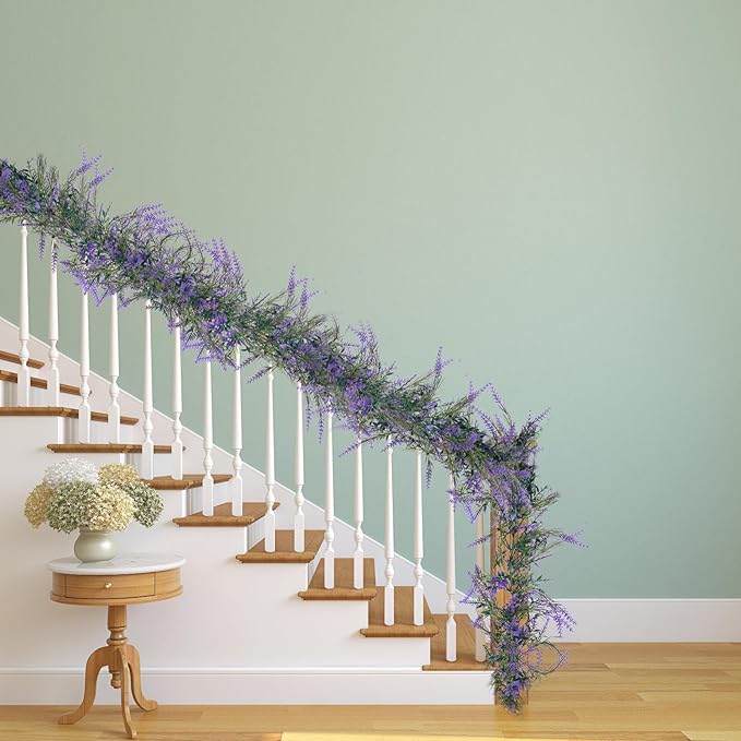 MAKHOT 6Ft Purple Lavender Artificial Garland Decor, Spring Summer All Year - Image 8