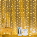 AOMIG Fairy Curtain Lights, 300 LED Warm White Window Curtain String Light by AOMIG