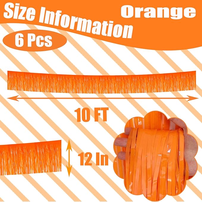 6 Pack 10 Feet Foil Fringe Garland Metallic Tinsel Streamers Banner Wall - Image 2