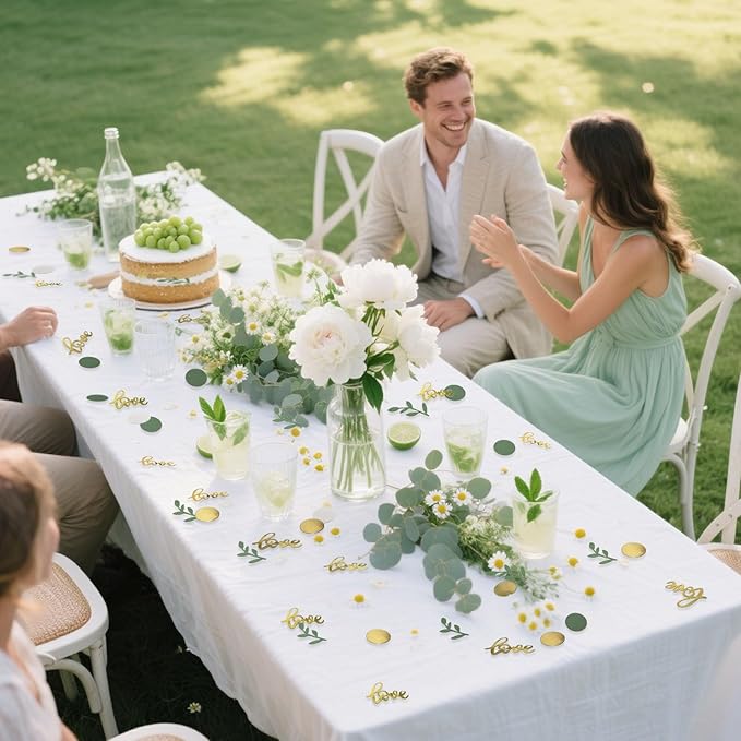 200 Pcs Gold Glitter Wedding Table Confetti, Bridal Shower Decorations - Image 4