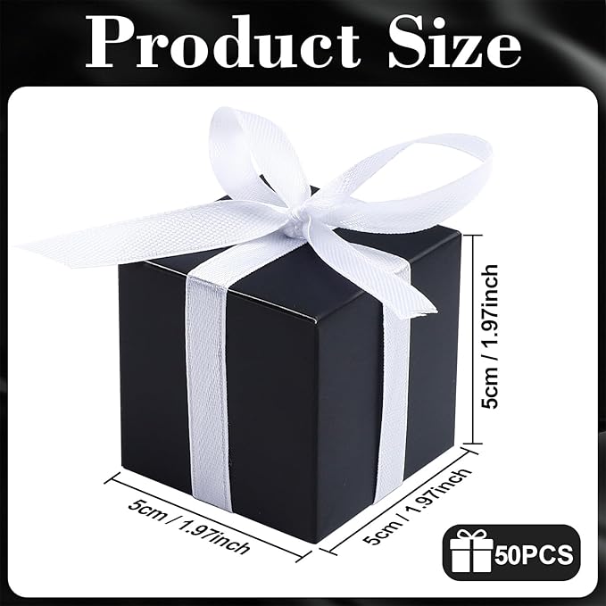 COCPOK 50 Pack Black Gift Boxes, Small Candy Boxes - Image 2