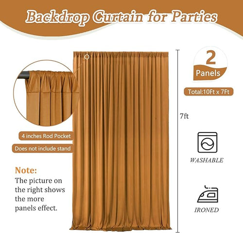 10 x 7 Feet Brown Backdrop Curtain - Image 2