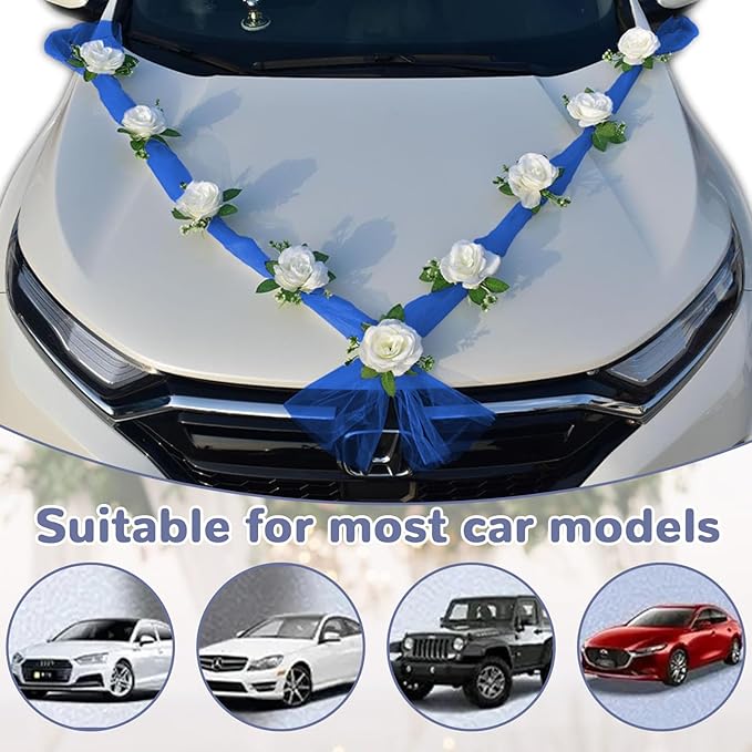 Wedding Car Flower Decoration, Just Married Automotive Ornament Accessores - Image 5
