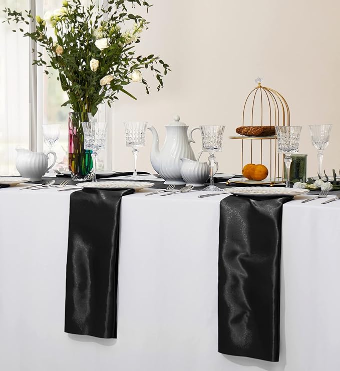 Horbaunal 30 Pack Black Satin Napkins 20 x 20 Inch, Square Soft Table Dinner - Image 5