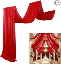 DUOBAO Chiffon Ceiling Drapes 20ft Red Wedding Backdrops Sheer Backdrop Curtains by DUOBAO