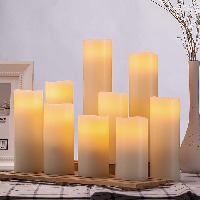 Hausware Flameless Candles Battery Operated Candles H 4" 5" 6" 7" 8" 9" Real - Image 4
