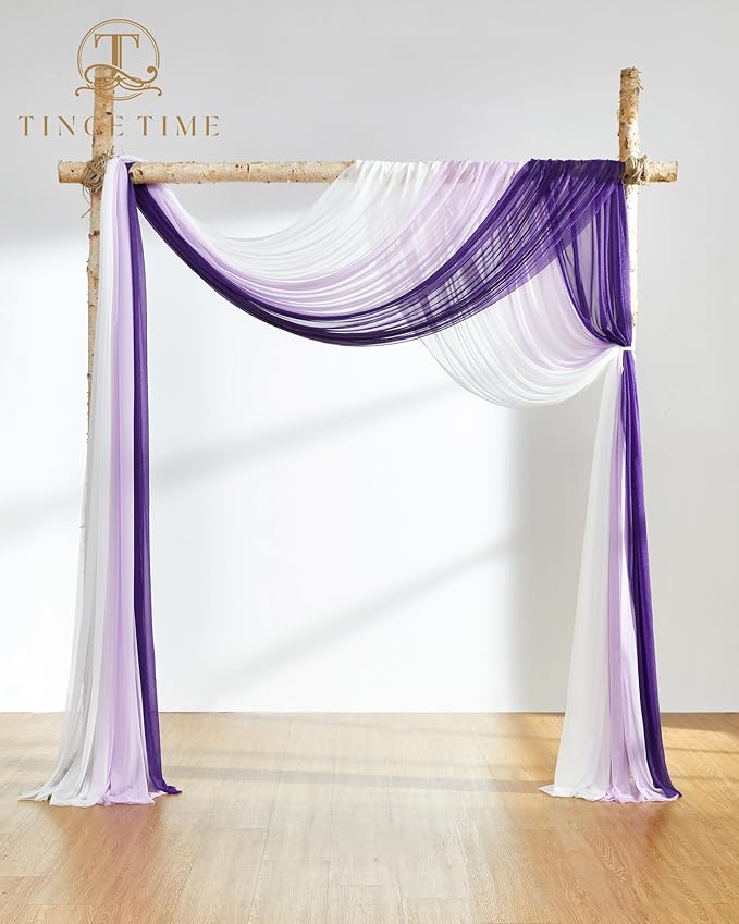 TINGE TIME 3 Panels Wedding Arch Draping Fabric - Image 3