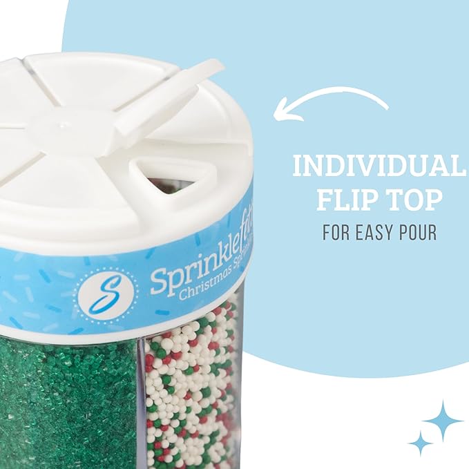 Sweets Indeed Christmas Sprinkles Mix – 6-Cell Holiday Assortment 6.45 oz | - Image 4