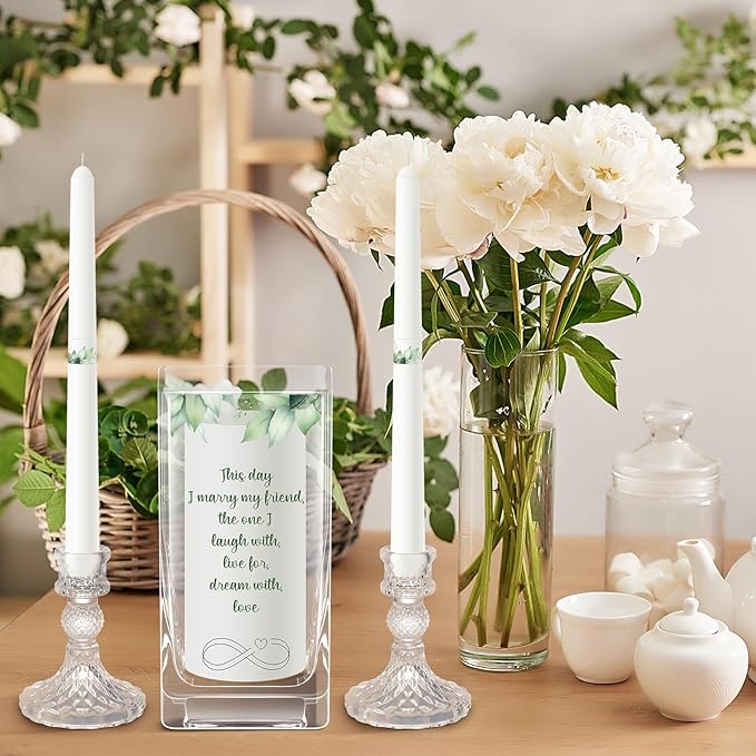 Unity Wedding Candles with Holder Wedding Ceremony Unity Candles Set Catholic - Image 5