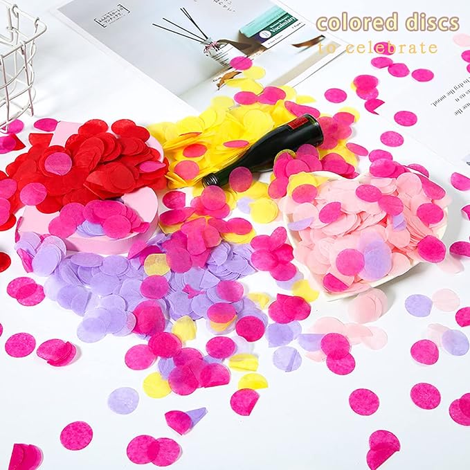 RYKOMO 10000 Pieces 1 Inch Round Tissue Paper Confetti, 3.5oz Multicolor Table - Image 4