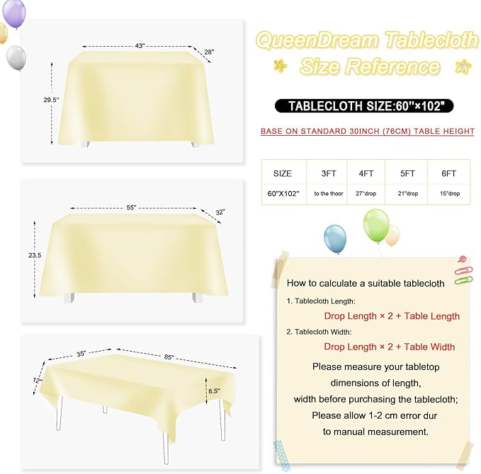 QueenDream Gold Sequin Tablecloth 60x102 Inch Sparkly Gold Wedding Tablecloth - Image 6