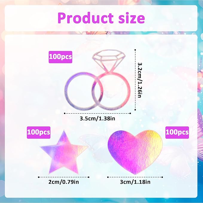 300 Pcs Iridescent Bachelorette Confetti, Bridal Shower Decoration Confettis - Image 2