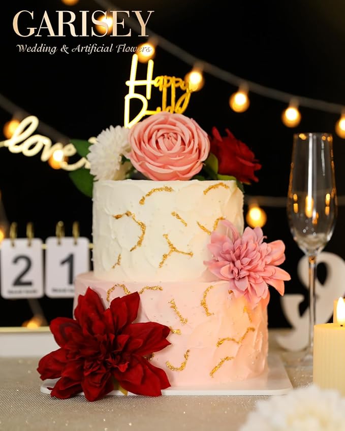 Artificial Flowers Combo, Mix Silk Flowers Roses, Dahlias - Image 3