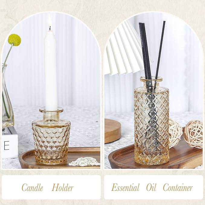 Amber Glass Bud Vases Set of 5, Small Clear Vases in Bulk - Image 7
