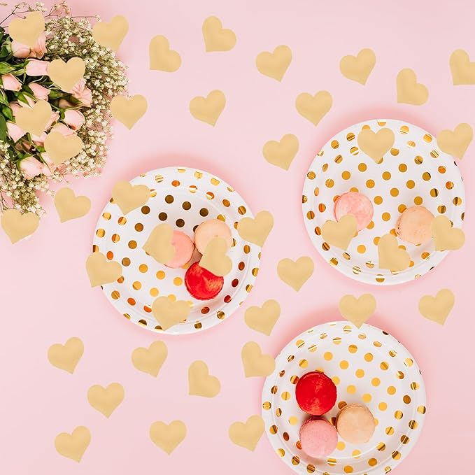 100pcs Champagne Heart Sponge Confetti Decor Heart Confetti Heart Shape Petals - Image 4