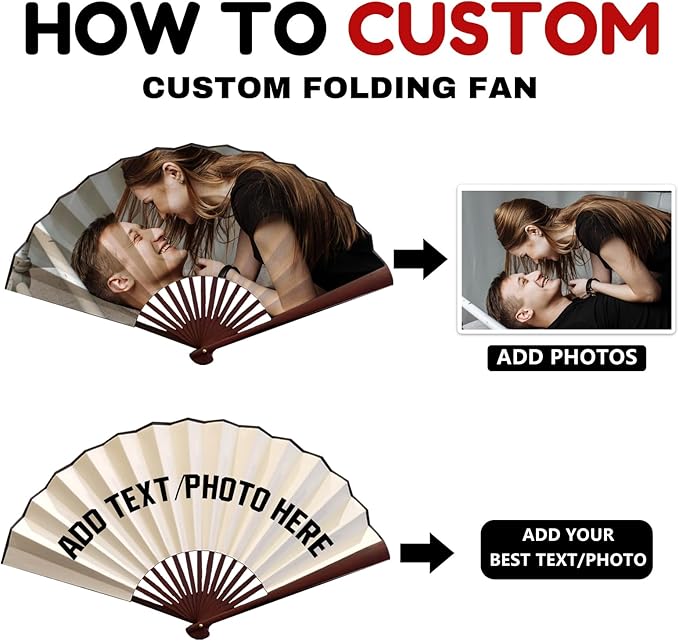 Decorative Folding Fans Personalized Fans Custom Fans Handheld Clack Fans - Image 2