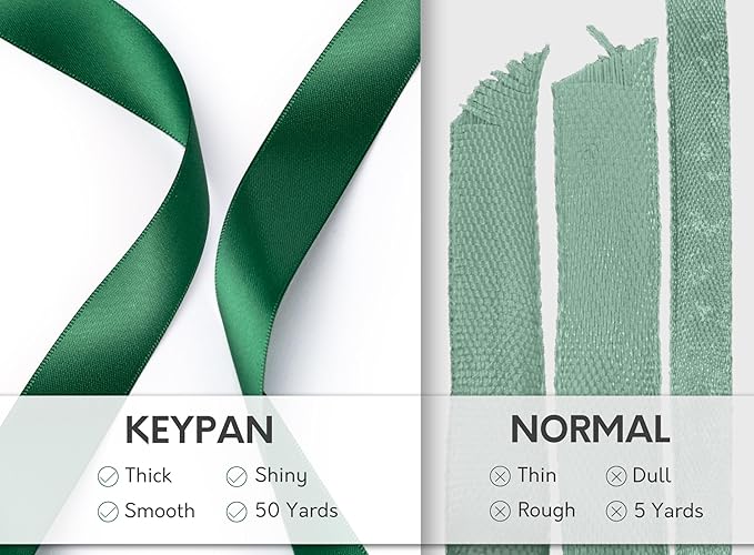 Forest Green Satin Ribbon 7/8 Inch x 50 Yards Double-Faced Ribbons - Image 4