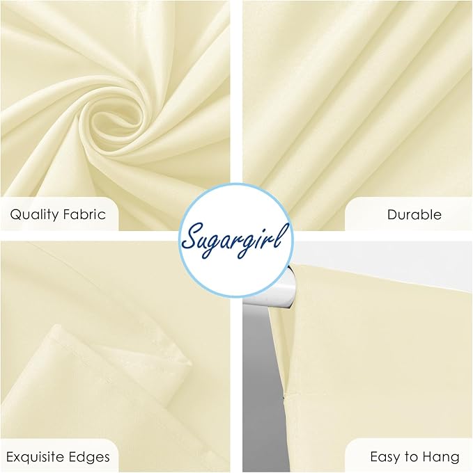 Sugargirl 10x10FT Light Yellow Backdrop Curtains Polyester Photo Backdrop - Image 6
