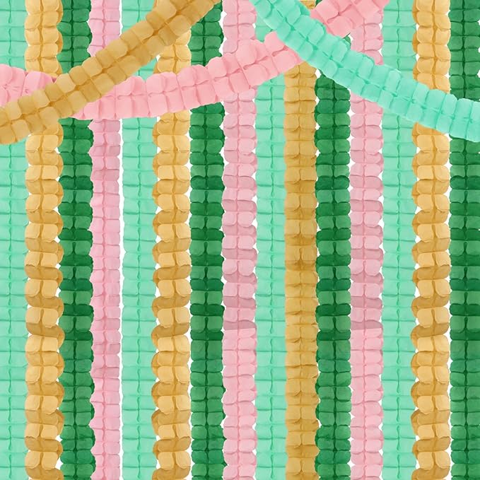 Sage-Green Pink-Gold Party-Decorations Streamers Garland - Image 6