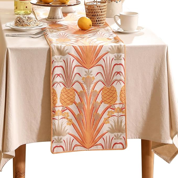 patdrea Designer Tropical Linen Table Runner 87 Inch Long, Decoration by Welcometopatdrea