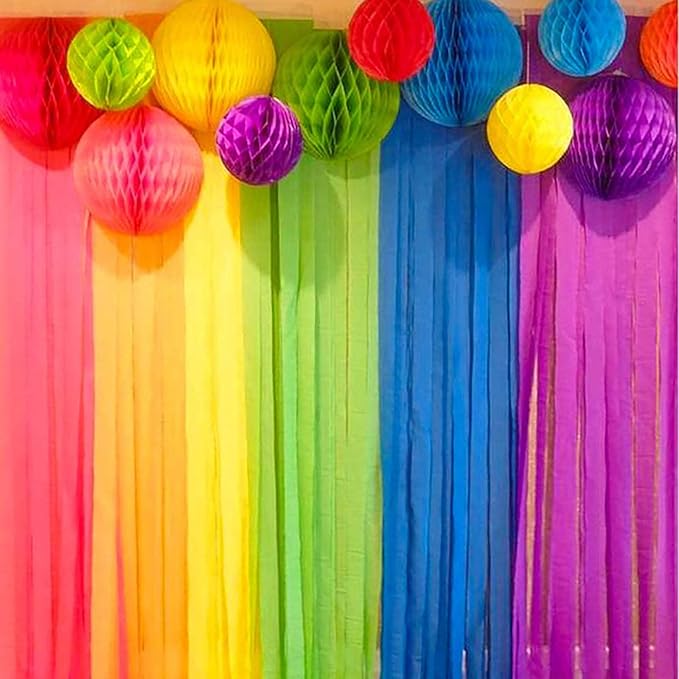 CC wonderland zone 12pcs Rainbow Paper Honeycomb Balls, Colourful Hanging - Image 2