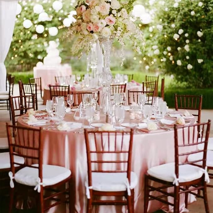 fani 6 Pack 108 Inch Rose Gold Round Tablecloth - Image 6