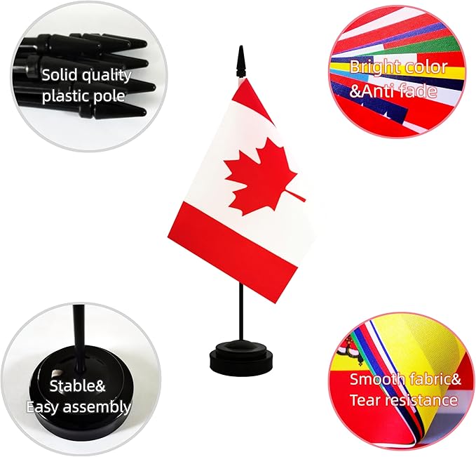 2 Pack Canada Desk Flag, Canadian Table Office Flag - Image 3