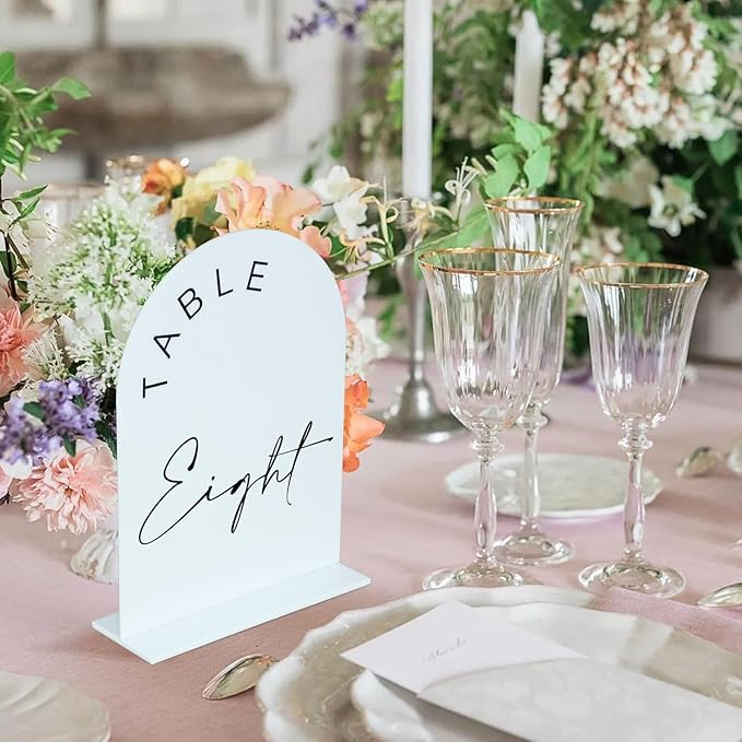 JINMURY White Arch Wedding Table Numbers 1-15 - Image 6