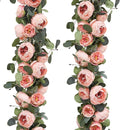 Floweroyal 2 Pack Artificial Flower Garlands 11.2FT Eucalyptus Garlands by FloweroyalCrafts
