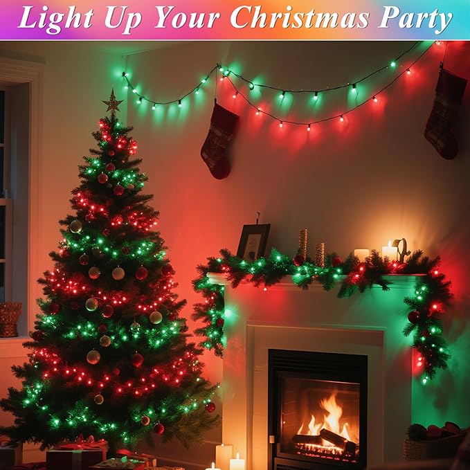 35 Colors Changing Christmas Lights, 98FT 300 LED String Lights Green Wire - Image 6