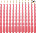 12-Pack Pink Spiral Taper Candles – 10 Inch Elegant Dripless & 10-Hour Burn – by Grcdoyvl