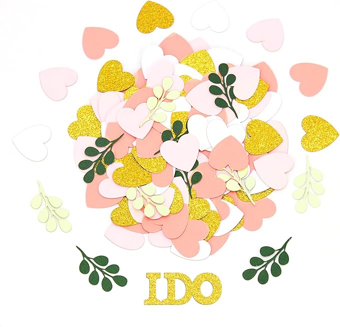 200PC Sage Green and Pink Gold Wedding Confetti - Image 7