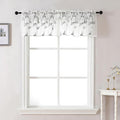VISIONTEX Sheer Voile Curtain Valances, Decorative Leaves Embroidered, Rod by VISIONTEX