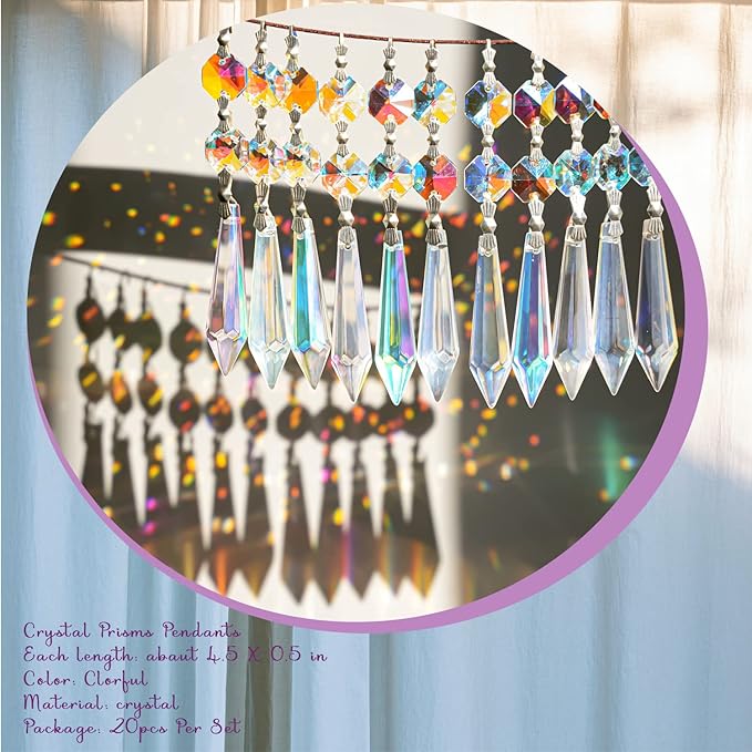 20pcs 55mm Chandelier Icicle Crystal Prism Suncatcher, Chandelier Crystals - Image 8