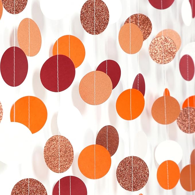Boho Burgundy Brown-Orange Party-Decorations Streamers - 52Ft Birthday Baby by Hugtmr