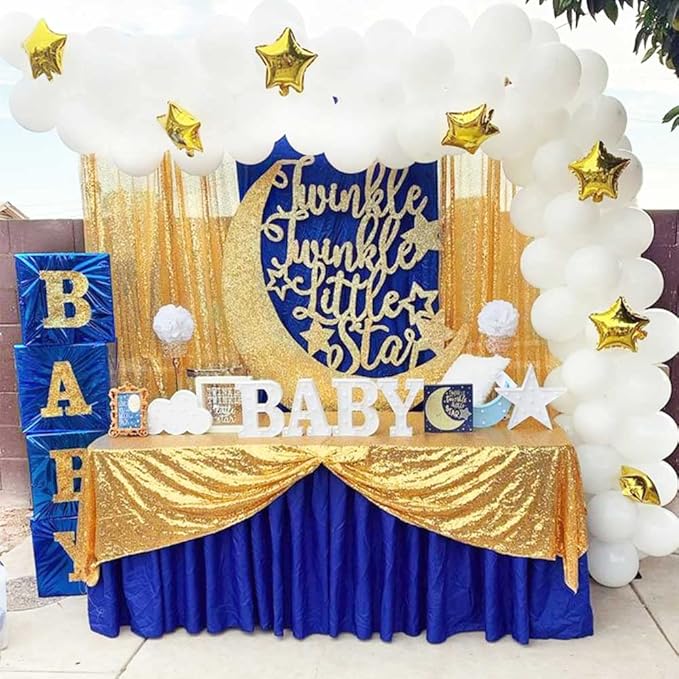 QueenDream Glitter Gold Tablecloth - Image 4