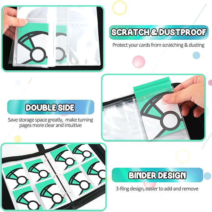 Trading Card Binder 4-Pockets, 400 Pockets Card Holder - Image 4