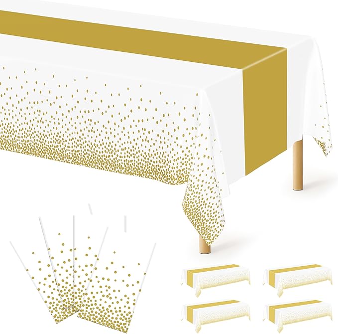 4Pack Disposable Plastic Table Cloths by QZYL