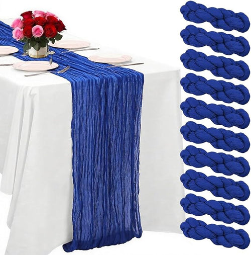10 Pack Blue Cheesecloth Table Runner -21*120Inch Long Boho Wedding Table Decor by MIRRASMIRROR