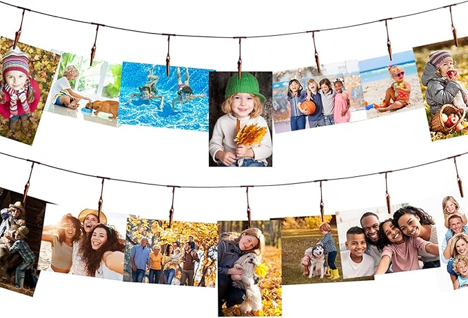 2 Pack Chain Photo Clip Hanging Photo Display Wall Photo Display Metal Photo - Image 2