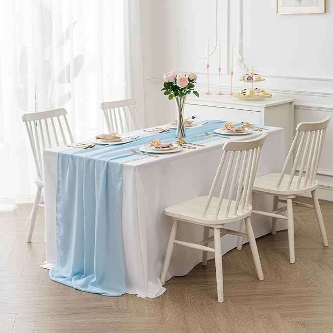 6Pack 9ft Chiffon Table Runner 14x108 Inch Sheer Romantic Table Runner - Image 7