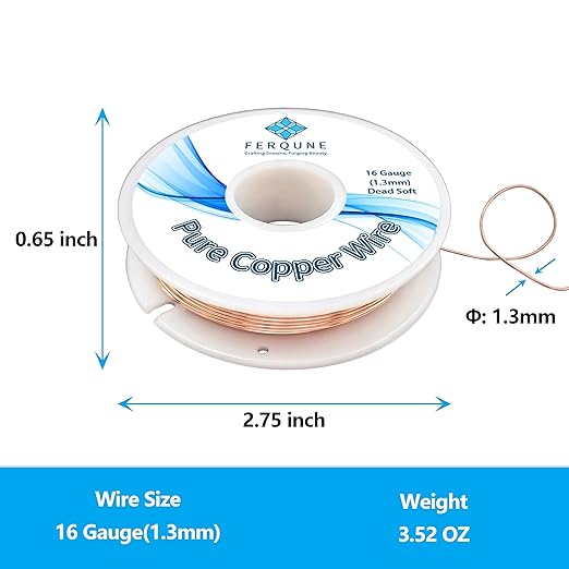 16 Gauge Pure Copper Wire for Jewelry Making, DIY Making, and Gardening - Image 3