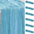 6 Pack Baby Blue Cheesecloth Table Runner 35x120 Inch 10Ft Rustic Gauze Cheese by SuBleer
