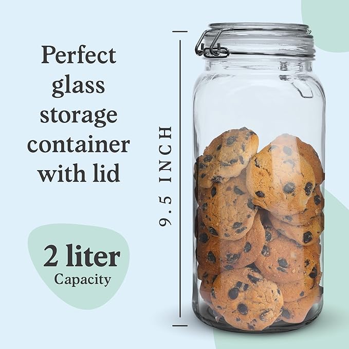 Set of 3 Glass Mason Jar 64 Ounces - Image 3